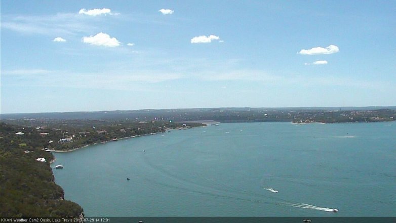 Lake Travis webcam, July 29, 2017 1:30 PM CT