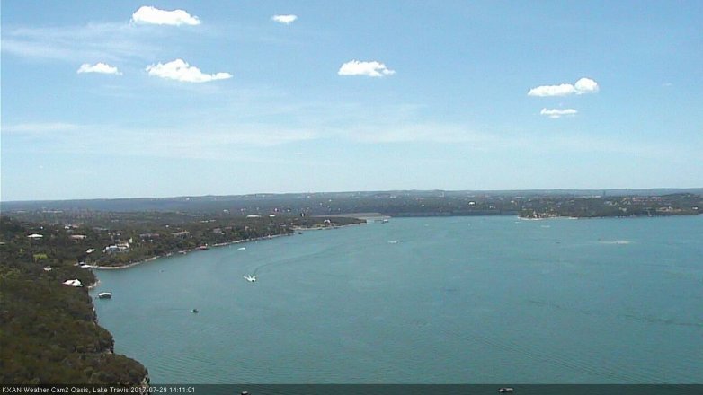 Lake Travis webcam, July 29, 2017 1:35 PM CT