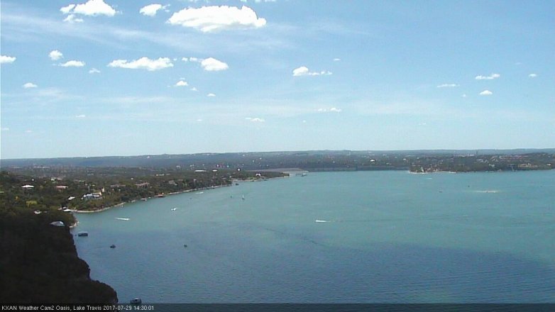 Lake Travis webcam, July 29, 2017 1:40 PM CT