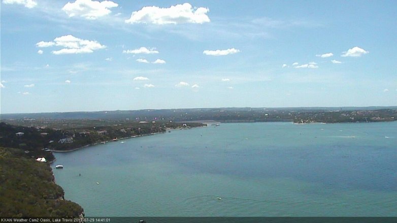 Lake Travis webcam, July 29, 2017 1:55 PM CT