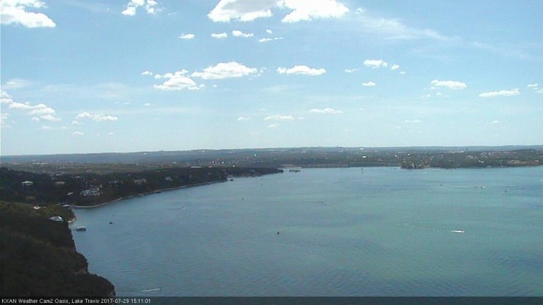 Lake Travis webcam, July 29, 2017 2:30 PM CT
