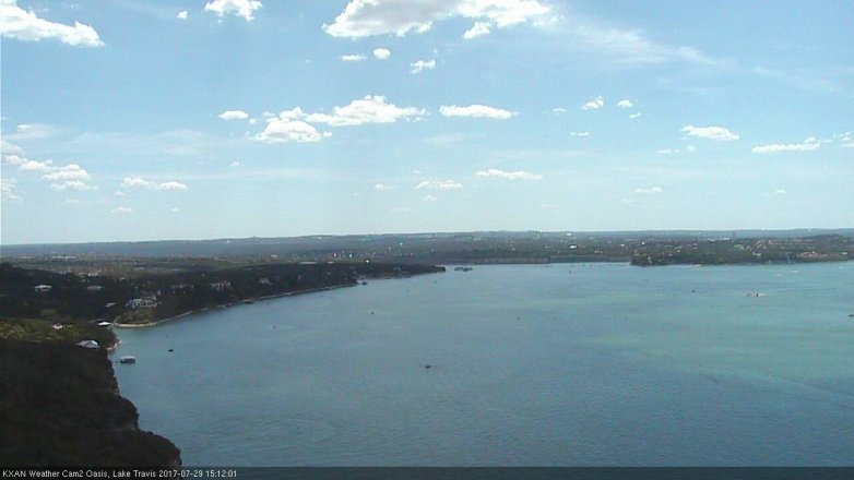 Lake Travis webcam, July 29, 2017 2:40 PM CT