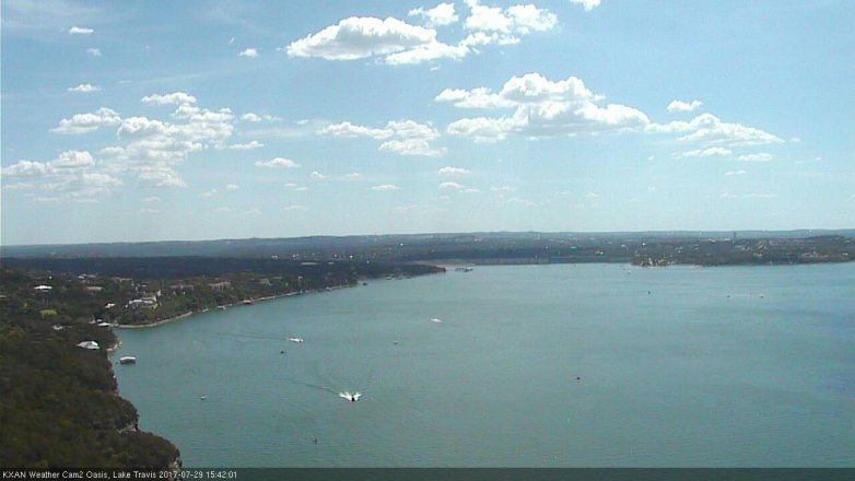 Lake Travis webcam, July 29, 2017 2:55 PM CT