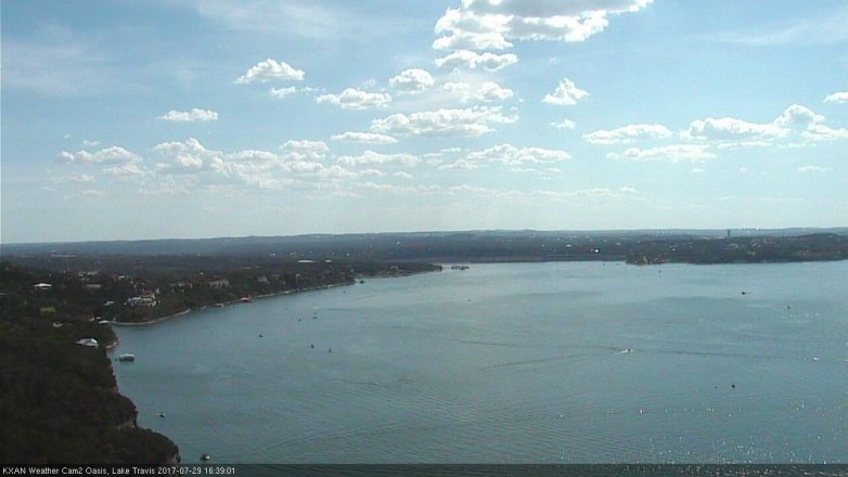 Lake Travis webcam, July 29, 2017 4:00 PM CT