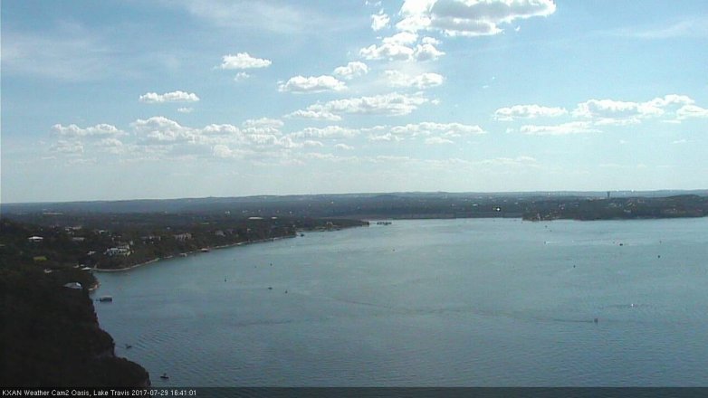 Lake Travis webcam, July 29, 2017 4:05 PM CT