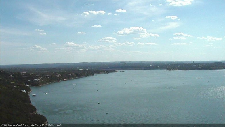 Lake Travis webcam, July 29, 2017 4:10 PM CT