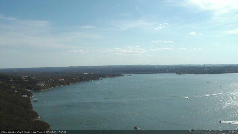 Lake Travis webcam, July 29, 2017 4:40 PM CT