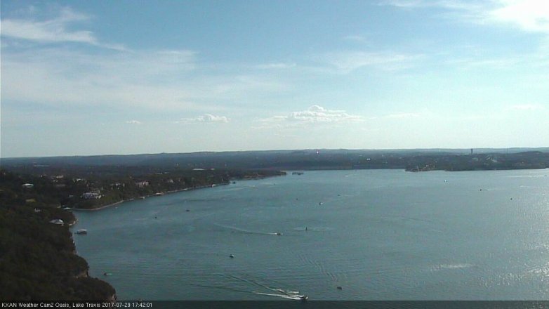 Lake Travis webcam, July 29, 2017 4:45 PM CT
