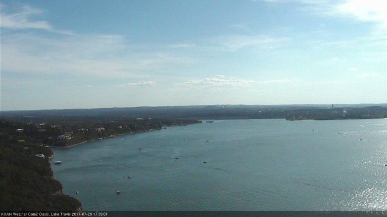 Lake Travis webcam, July 29, 2017 4:50 PM CT