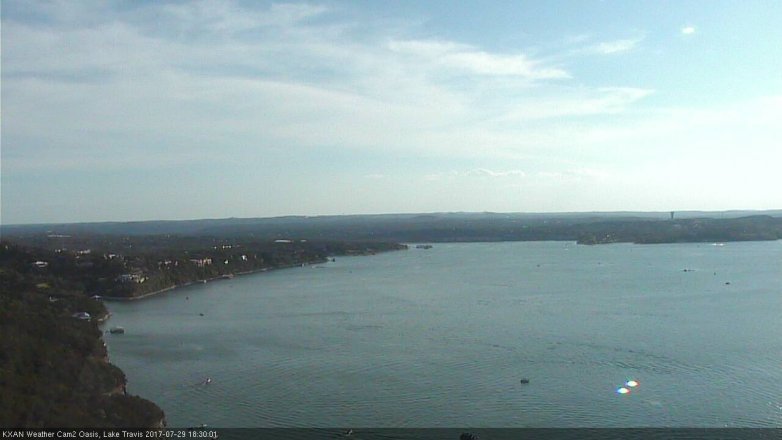 Lake Travis webcam, July 29, 2017 5:35 PM CT