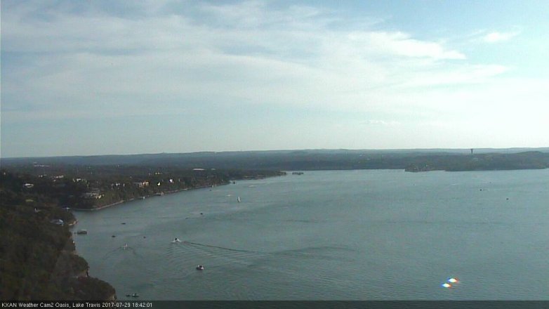 Lake Travis webcam, July 29, 2017 6:00 PM CT