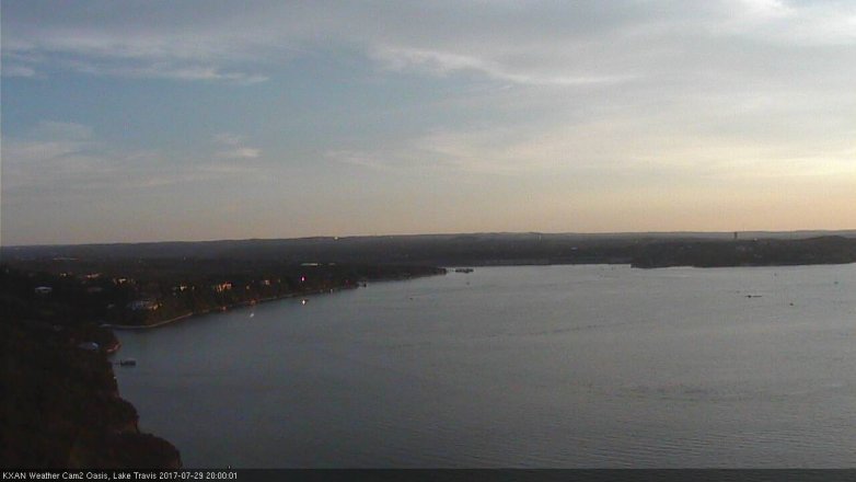 Lake Travis webcam, July 29, 2017 7:15 PM CT