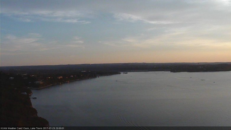 Lake Travis webcam, July 29, 2017 7:25 PM CT