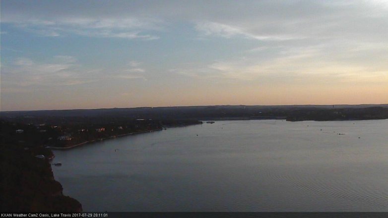 Lake Travis webcam, July 29, 2017 7:40 PM CT