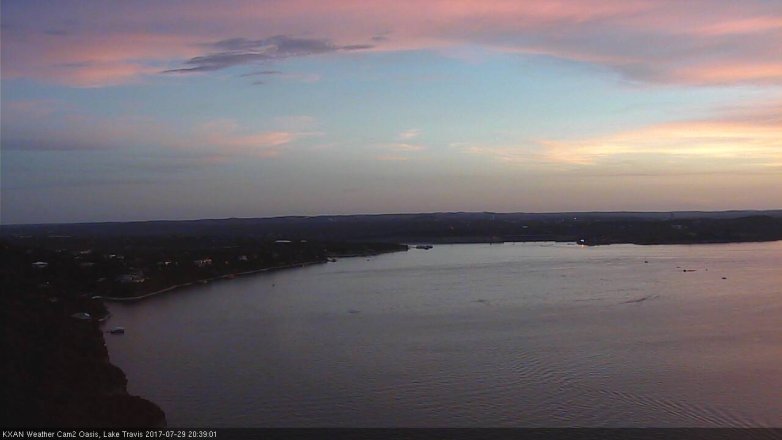 Lake Travis webcam, July 29, 2017 7:55 PM CT
