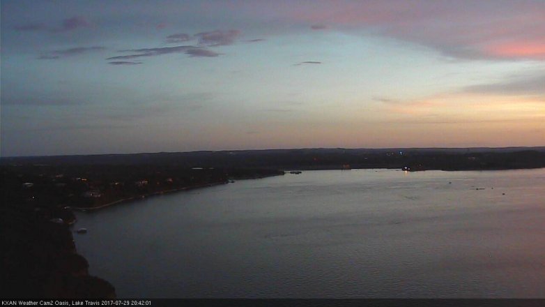 Lake Travis webcam, July 29, 2017 8:05 PM CT