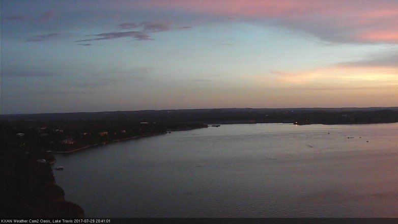 Lake Travis webcam, July 29, 2017 8:10 PM CT