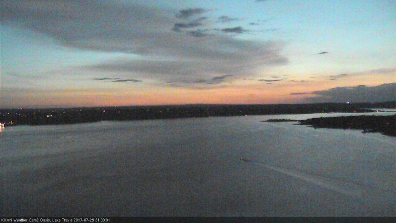 Lake Travis webcam, July 29, 2017 8:15 PM CT
