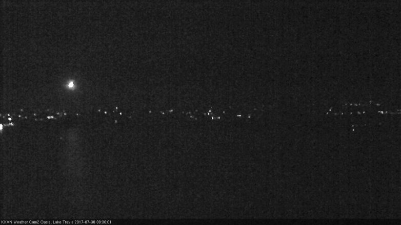 Lake Travis webcam, July 29, 2017 11:40 PM CT