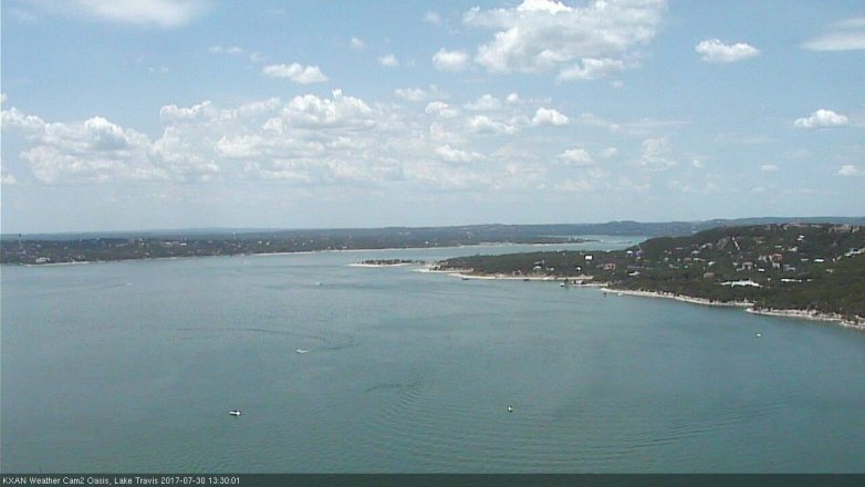 Lake Travis webcam, July 30, 2017 12:40 PM CT