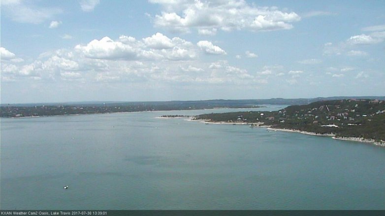 Lake Travis webcam, July 30, 2017 1:00 PM CT