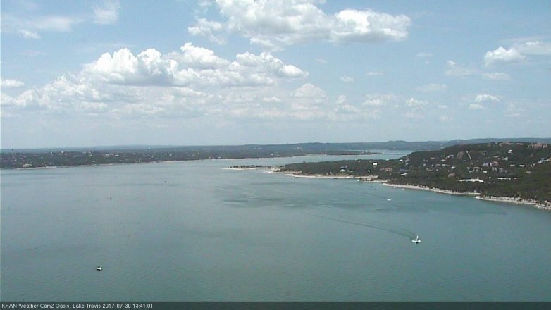 Lake Travis webcam, July 30, 2017 1:10 PM CT