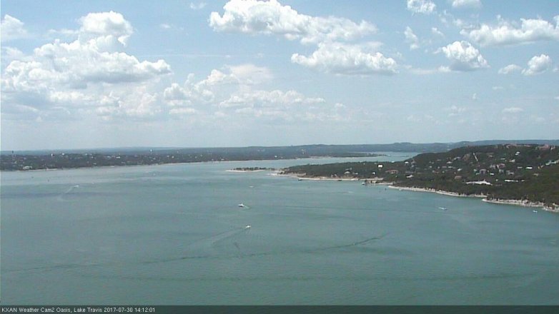 Lake Travis webcam, July 30, 2017 1:20 PM CT