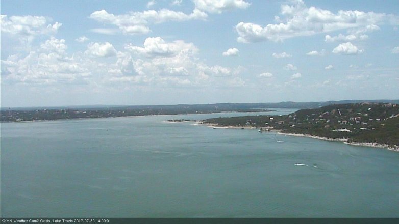 Lake Travis webcam, July 30, 2017 1:25 PM CT
