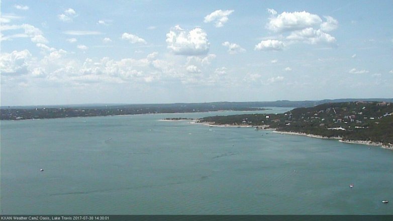 Lake Travis webcam, July 30, 2017 1:35 PM CT