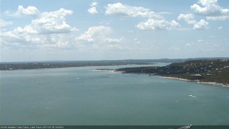 Lake Travis webcam, July 30, 2017 1:40 PM CT