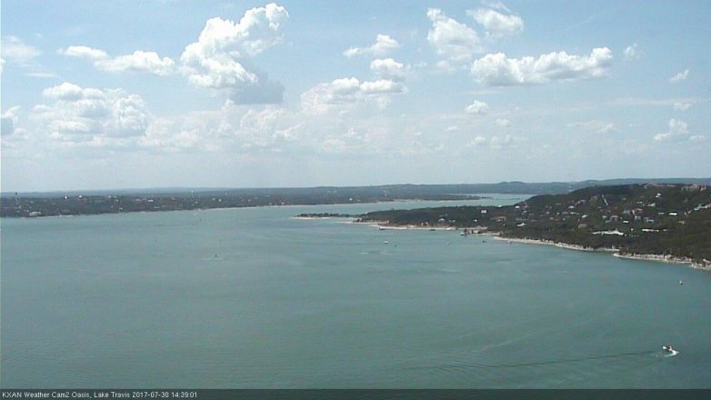 Lake Travis webcam, July 30, 2017 1:55 PM CT