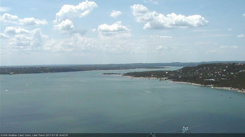 Lake Travis webcam, July 30, 2017 2:05 PM CT
