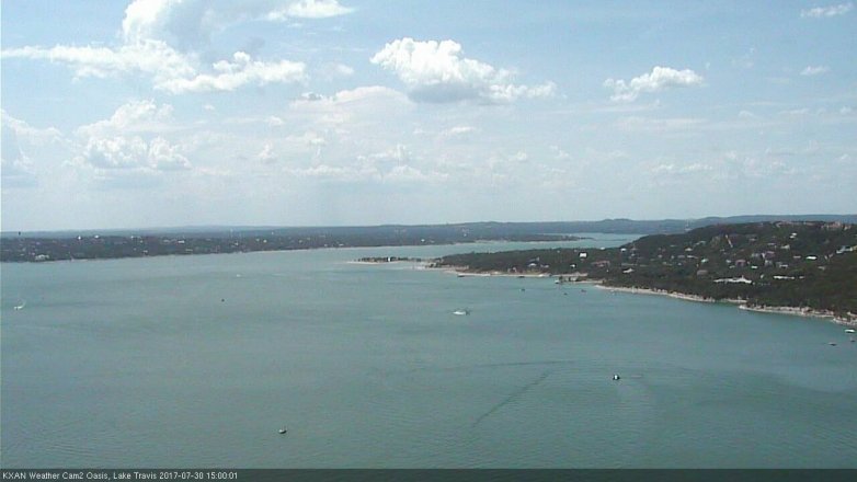 Lake Travis webcam, July 30, 2017 2:10 PM CT