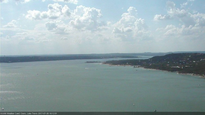 Lake Travis webcam, July 30, 2017 3:20 PM CT