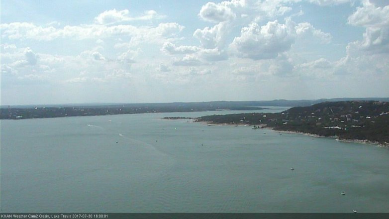 Lake Travis webcam, July 30, 2017 3:25 PM CT