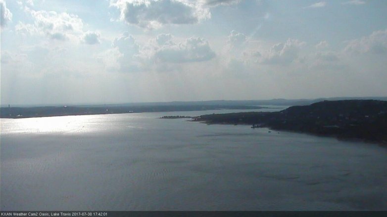 Lake Travis webcam, July 30, 2017 4:50 PM CT
