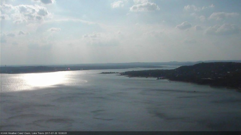 Lake Travis webcam, July 30, 2017 5:30 PM CT