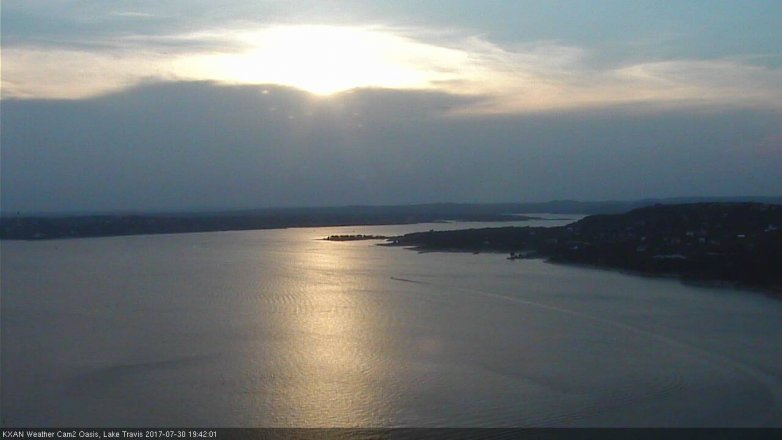 Lake Travis webcam, July 30, 2017 6:45 PM CT