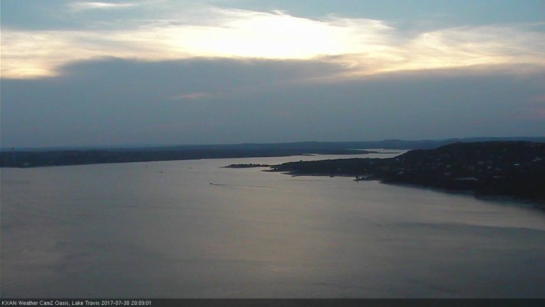 Lake Travis webcam, July 30, 2017 7:15 PM CT