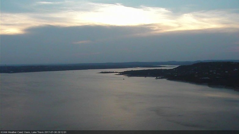 Lake Travis webcam, July 30, 2017 7:20 PM CT