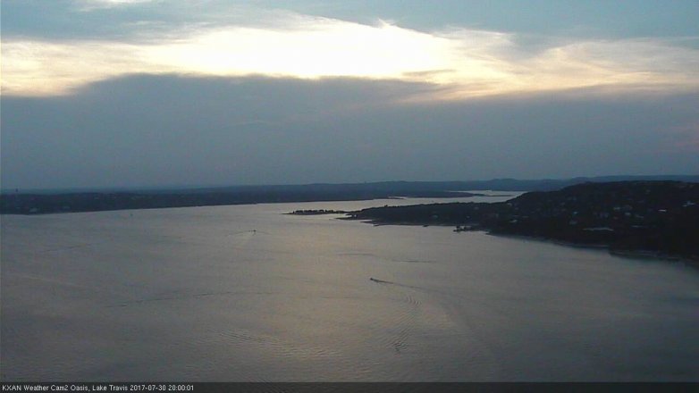 Lake Travis webcam, July 30, 2017 7:30 PM CT