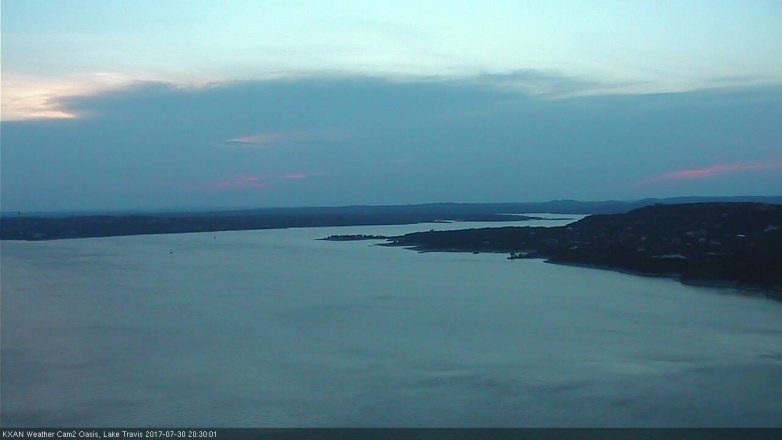 Lake Travis webcam, July 30, 2017 7:50 PM CT
