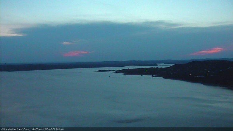 Lake Travis webcam, July 30, 2017 8:00 PM CT