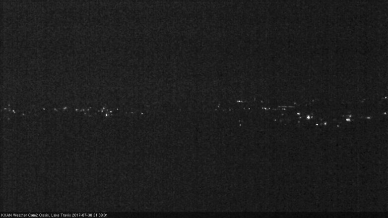 Lake Travis webcam, July 30, 2017 9:05 PM CT