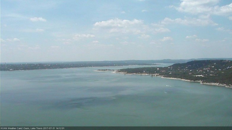 Lake Travis webcam, July 31, 2017 1:25 PM CT