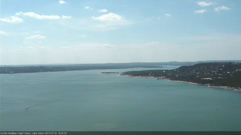 Lake Travis webcam, July 31, 2017 2:55 PM CT