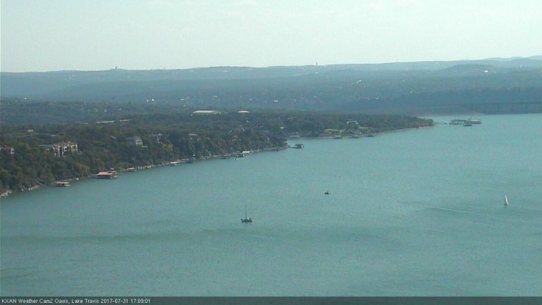 Lake Travis webcam, July 31, 2017 4:15 PM CT