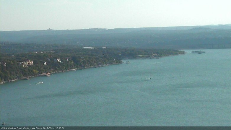 Lake Travis webcam, July 31, 2017 5:45 PM CT