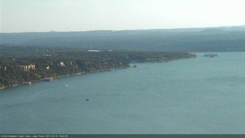 Lake Travis webcam, July 31, 2017 6:00 PM CT