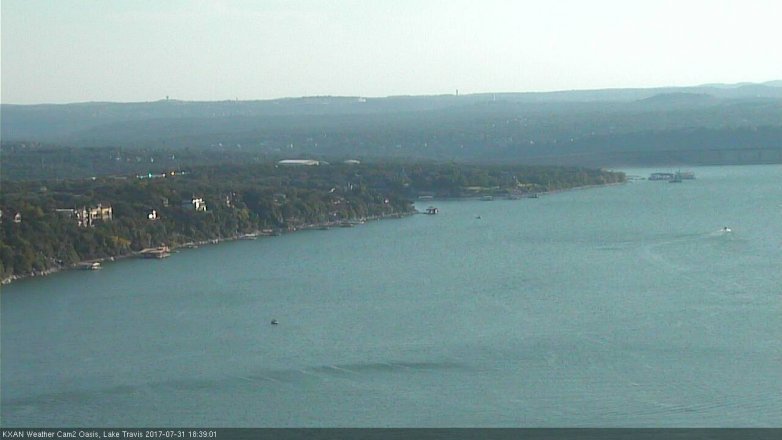 Lake Travis webcam, July 31, 2017 6:05 PM CT